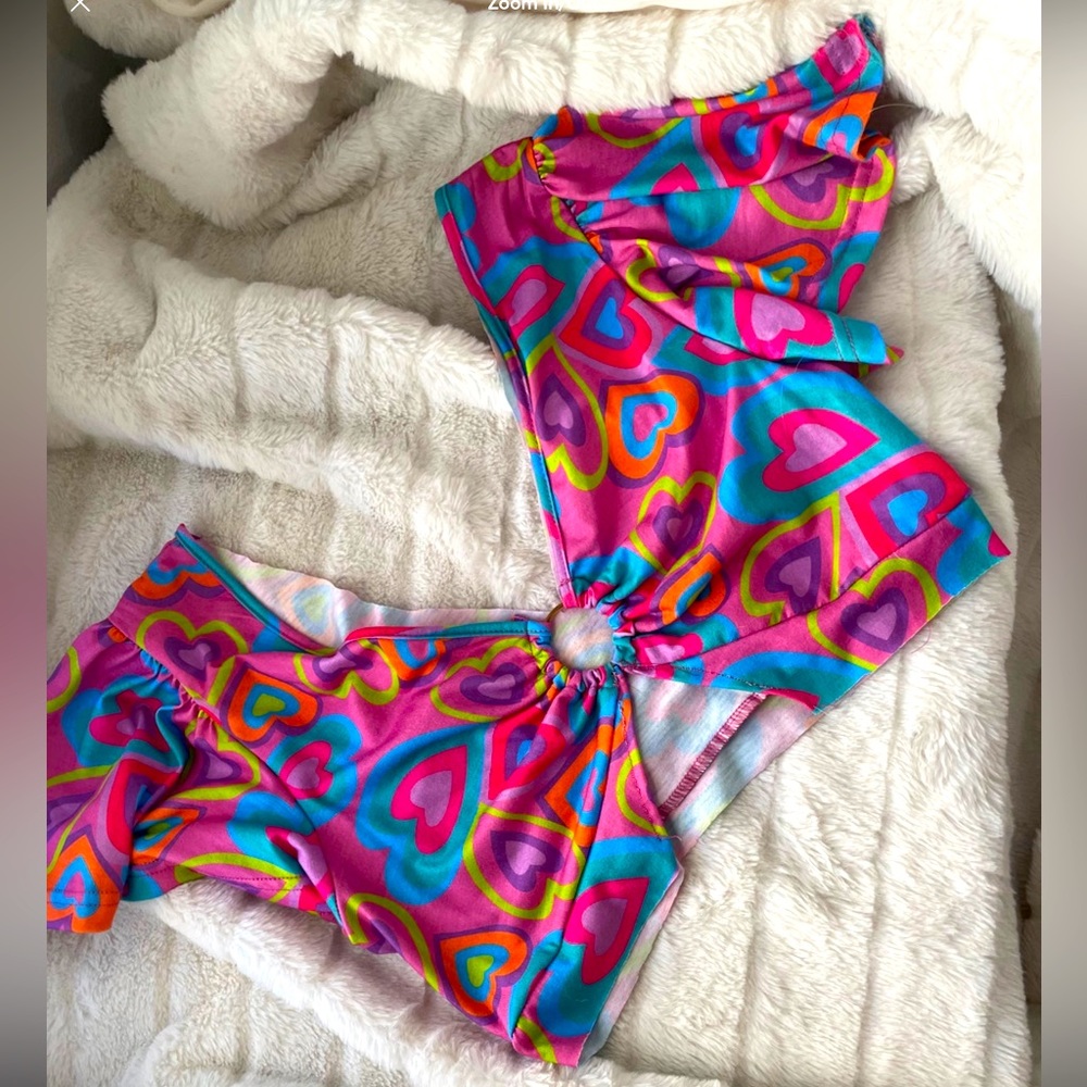 Retro heart shein top